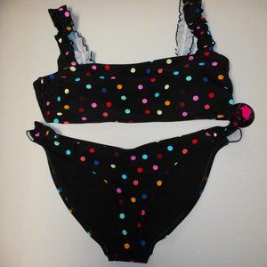 NEW NO BOUNDARIES BIKINI Ruffled Bright Dots